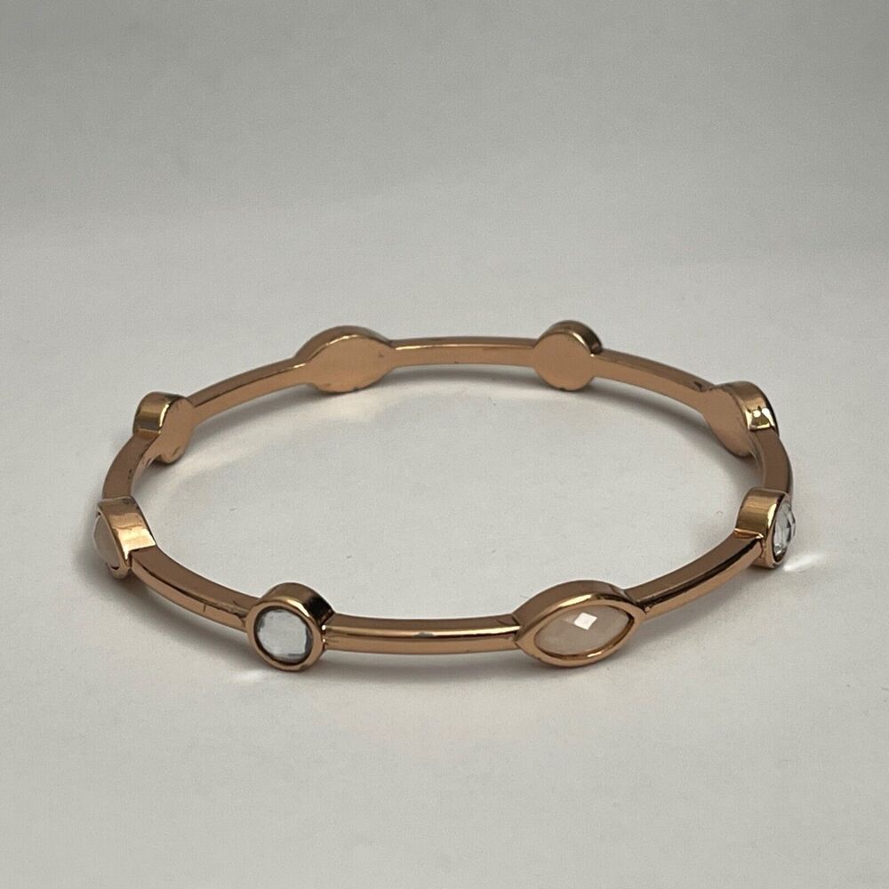 Rose Gold Pink Clear Women's Fashion Bangle Bracelet